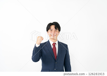 Young businessman guts pose 126281913