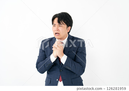 Businessman worried panic 126281959