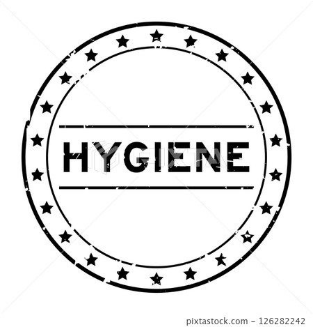 Grunge black hygiene word round rubber seal stamp on white background Grunge black hygiene word round rubber seal stamp on white background 126282242