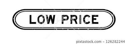 Grunge black low price word rubber seal stamp on white background 126282244