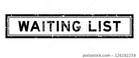Grunge black waiting list word square rubber seal stamp on white bacckground Grunge black waiting list word square rubber seal stamp on white bacckground 126282259
