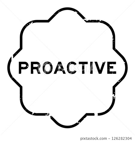 Grunge black proactive word rubber seal stamp on white background Grunge black proactive word rubber seal stamp on white background 126282304