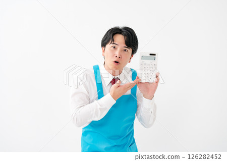 Businessman, demonstration sales, calculator 126282452