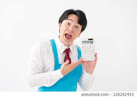 Businessman, demonstration sales, calculator 126282453