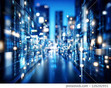 二元資料流動的未來城市 | IT主視覺 126282931