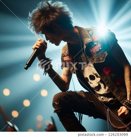Stylish and cool band vocalist 126283099