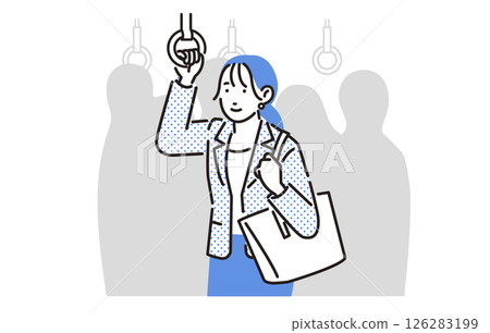 搭乘火車上下班的人們 126283199