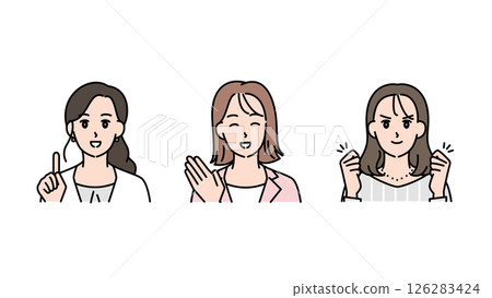 三位有上進心的女性的插圖集 A2 126283424