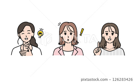 三位有上進心的女性的插圖集 B2 126283426