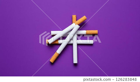 cigarette on the green background 126283848