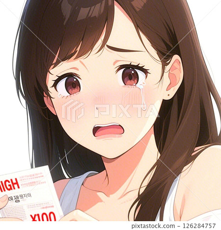 Unique material: Illustration of a woman lamenting the price of goods Unique material: Illustration of a woman lamenting the price of goods 126284757