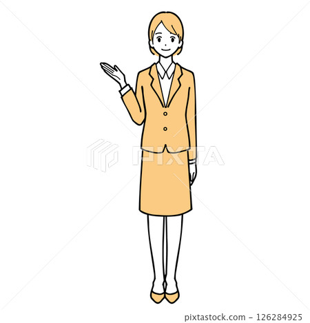 一位女士引導的全身插圖 126284925