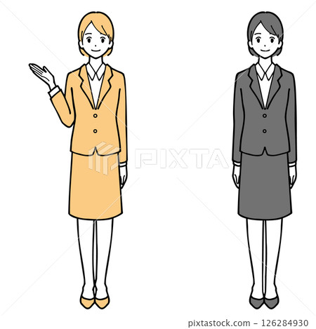 身穿西裝的年輕女子的插圖集 126284930