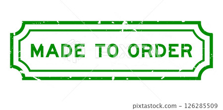 Grunge green made to order word rubber seal stamp on white background Grunge green made to order word rubber seal stamp on white background 126285509