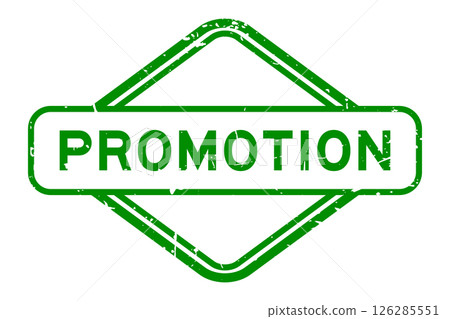 Grunge green promotion word rubber seal stamp on white background 126285551
