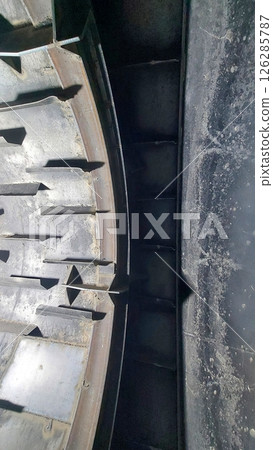 Inside View of a Dryer Drum Showcasing Texture and Structure Details Inside View of a Dryer Drum Showcasing Texture and Structure Details 126285787