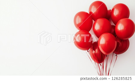 Image of a red balloon, white background 126285825
