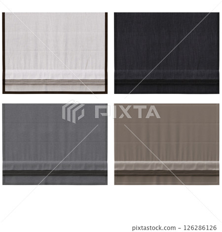 curtain isolated on a transparent background, interior decorations, 3D illustration, cg render 126286126