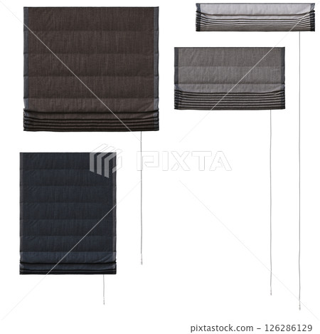 curtain isolated on a transparent background, interior decorations, 3D illustration, cg render 126286129