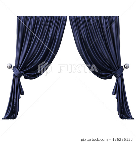 curtain isolated on a transparent background, interior decorations, 3D illustration, cg render curtain isolated on a transparent background, interior decorations, 3D illustration, cg render 126286133