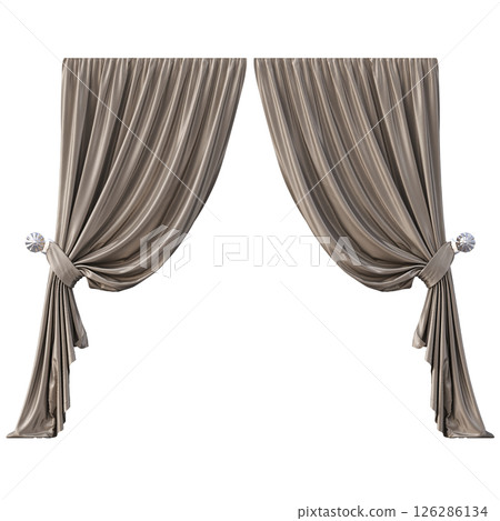 curtain isolated on a transparent background, interior decorations, 3D illustration, cg render curtain isolated on a transparent background, interior decorations, 3D illustration, cg render 126286134