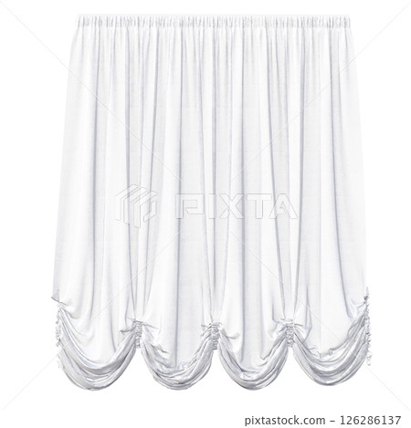 curtain isolated on a transparent background, interior decorations, 3D illustration, cg render 126286137