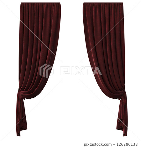 curtain isolated on a transparent background, interior decorations, 3D illustration, cg render curtain isolated on a transparent background, interior decorations, 3D illustration, cg render 126286138