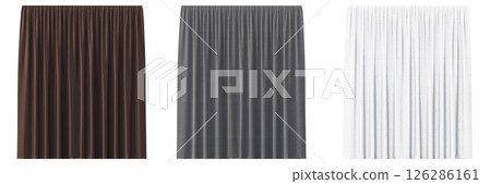 curtain isolated on a transparent background, interior decorations, 3D illustration, cg render 126286161