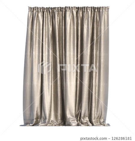 curtain isolated on a transparent background, interior decorations, 3D illustration, cg render curtain isolated on a transparent background, interior decorations, 3D illustration, cg render 126286181