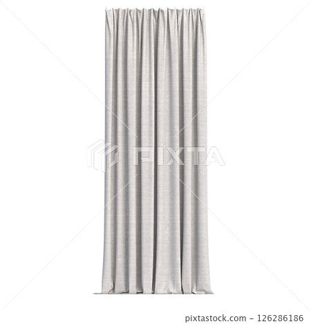 curtain isolated on a transparent background, interior decorations, 3D illustration, cg render 126286186