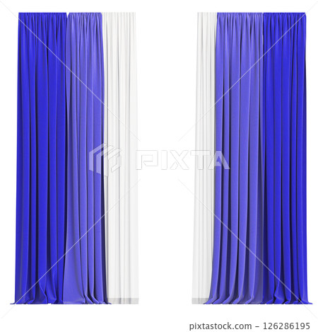 curtain isolated on a transparent background, interior decorations, 3D illustration, cg render curtain isolated on a transparent background, interior decorations, 3D illustration, cg render 126286195