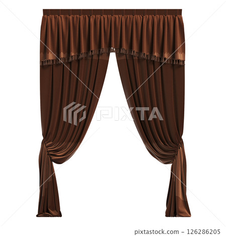curtain isolated on a transparent background, interior decorations, 3D illustration, cg render curtain isolated on a transparent background, interior decorations, 3D illustration, cg render 126286205