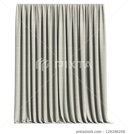curtain isolated on a transparent background, interior decorations, 3D illustration, cg render 126286208
