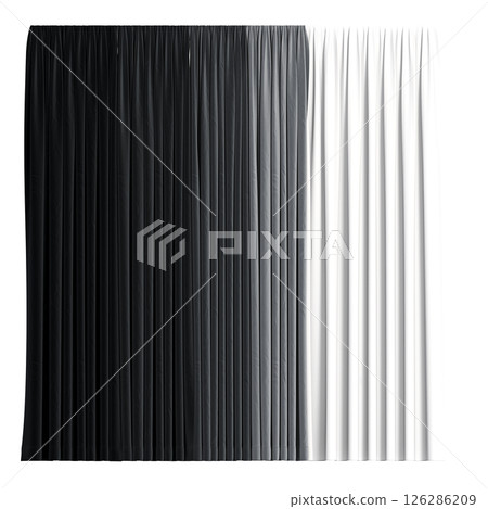 curtain isolated on a transparent background, interior decorations, 3D illustration, cg render 126286209