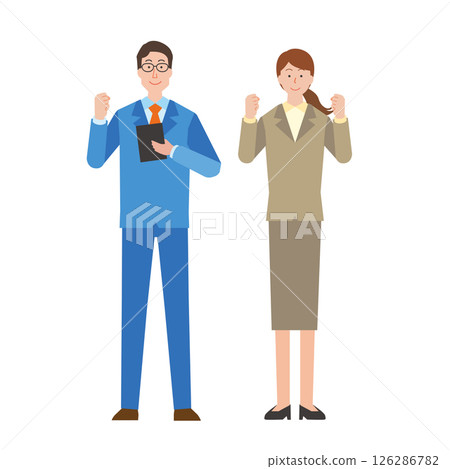 Male and female company employees 126286782