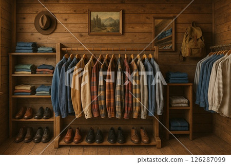 木質復古服飾店內 126287099