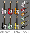 Simple bass/P-bass 6-color set with rabbit character 126287220