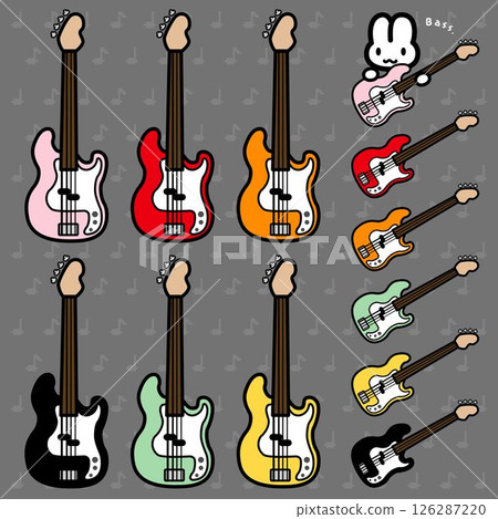 兔子角色簡易貝斯/P-bass 6色套裝 兔子角色簡易貝斯/P-bass 6色套裝 126287220
