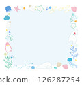 Sea creatures square frame in gentle colors 126287254