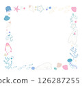 Sea creatures square frame in gentle colors 126287255