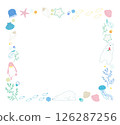 Sea creatures square frame in gentle colors 126287256