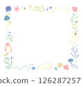 Sea creatures square frame in gentle colors 126287257