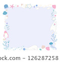 Sea creatures square frame in gentle colors 126287258
