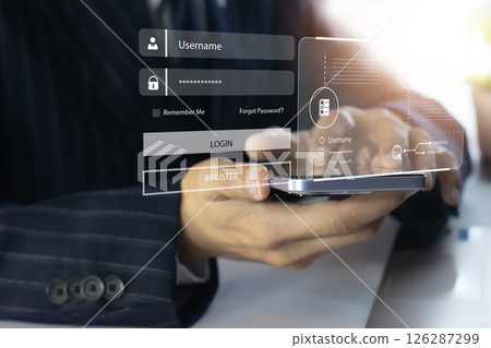 The importance of cyber security, data security and access to data first, secure internet connection, advanced security encryption 126287299