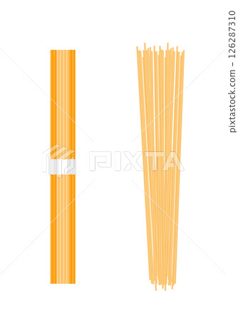 一組乾麵食插圖 126287310