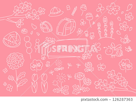 春季手繪插畫集 126287363