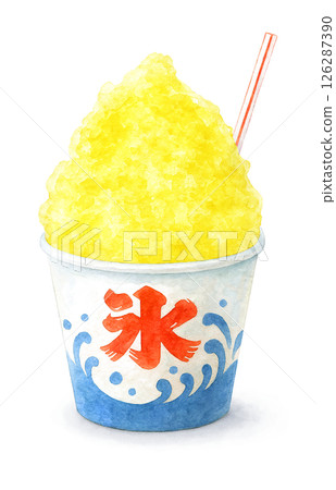 刨冰插畫水彩檸檬 126287390