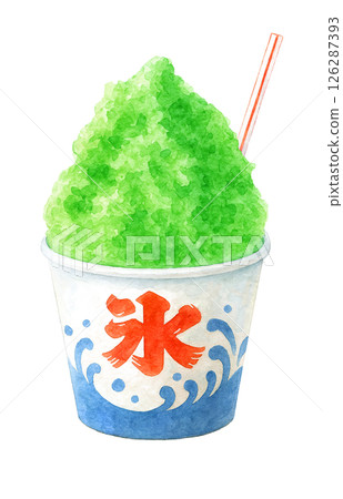 刨冰插畫水彩甜瓜 126287393