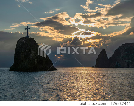 Crimean Peninsula in evening. Cape Fiolent 126287445