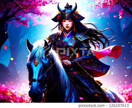 騎著白馬的女武士 126287613